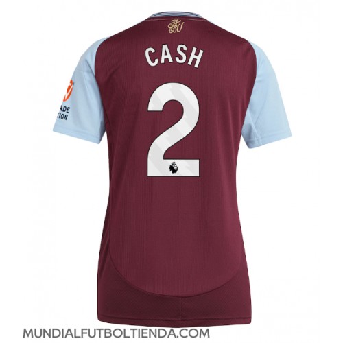 Camiseta Aston Villa Matty Cash #2 Primera Equipación Replica 2024-25 para mujer mangas cortas